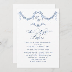 Convites Janto de ensaio do Jardim Têxtil Francês Azul Eleg