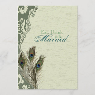Convites janto de ensaio do pavão elegante do campo