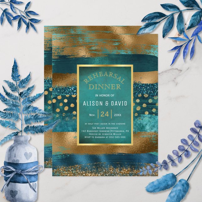 Convites janto de ensaio do pincel Dourado e lacado (Criador carregado)