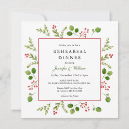 Convites Janto de ensaio do quadro verde-inverno em aquarel