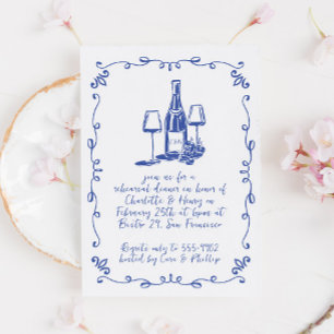 Convites Janto de ensaio do rabo de vinho branco moderno