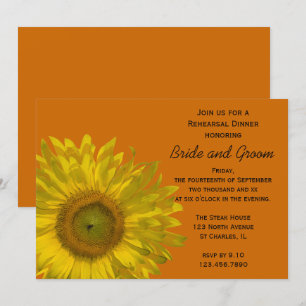 Convites Janto de ensaio do Sunflower em Orange Wedding