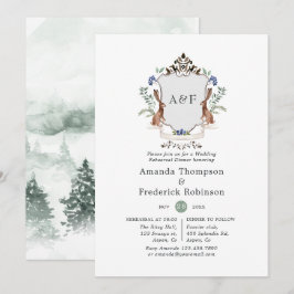 Convites Janto de ensaio do Woodland Laurel Crest Monograma