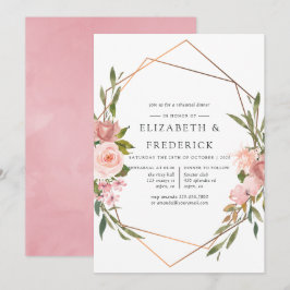 Convites Janto de ensaio Dourado, cor-de-rosa, embebido geo