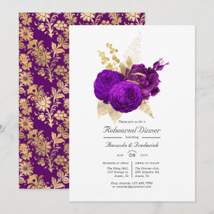 Convites Janto de ensaio Dourado e roxo da Vintage