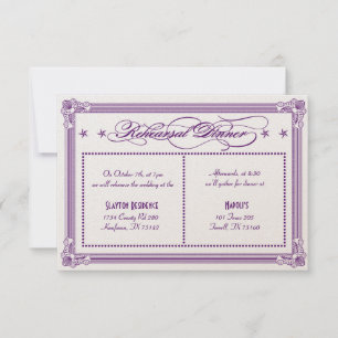 Convites Janto de ensaio Dourado e roxo metálico