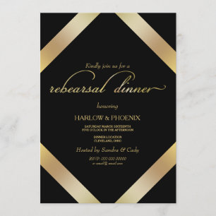 Convites Janto de ensaio Dourado Elegante