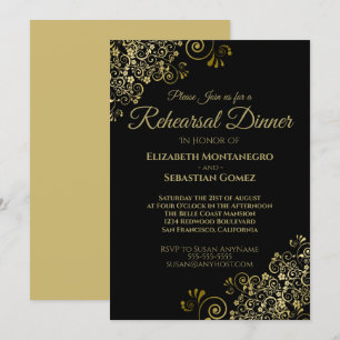 Convites Janto de ensaio Dourado sobre casamento negro