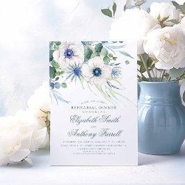 Convites Janto de ensaio Dusty Blue Floral Greenerase