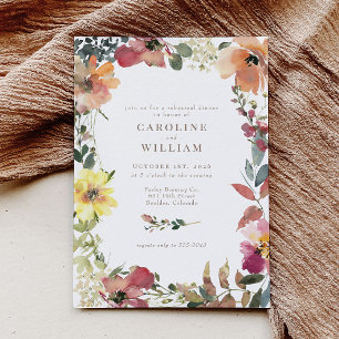 Convites Janto de ensaio Elegant Boho Wildflower