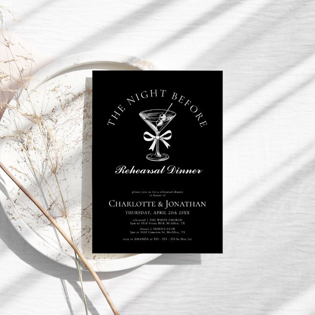 Convites Janto de ensaio Elegant Drawn Martini (Criador carregado)