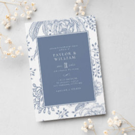 Convites Janto de Ensaio Elegante Azul-Periwinkle Floral