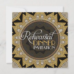 Convites Janto de ensaio Elegante Black Art Deco