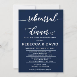 Convites Janto de ensaio Elegante branco e marinho