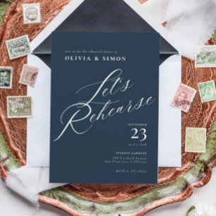 Convites Janto de Ensaio Elegante de Caligrafia