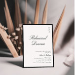 Convites Janto de Ensaio Elegante de Caligrafia Preta e Bra<br><div class="desc">Caligrafia elegante convite para janto de ensaio moderno preto e branco.</div>