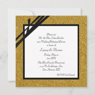 Convites Janto de Ensaio Elegante de Casamento com Glitter