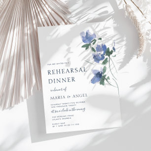 Convites janto de ensaio elegante de cor azul