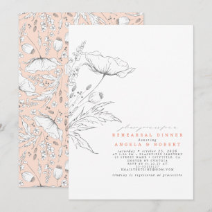 Convites Janto de ensaio elegante de flores selvagens desen