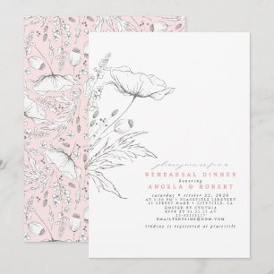 Convites Janto de ensaio elegante de flores selvagens desen
