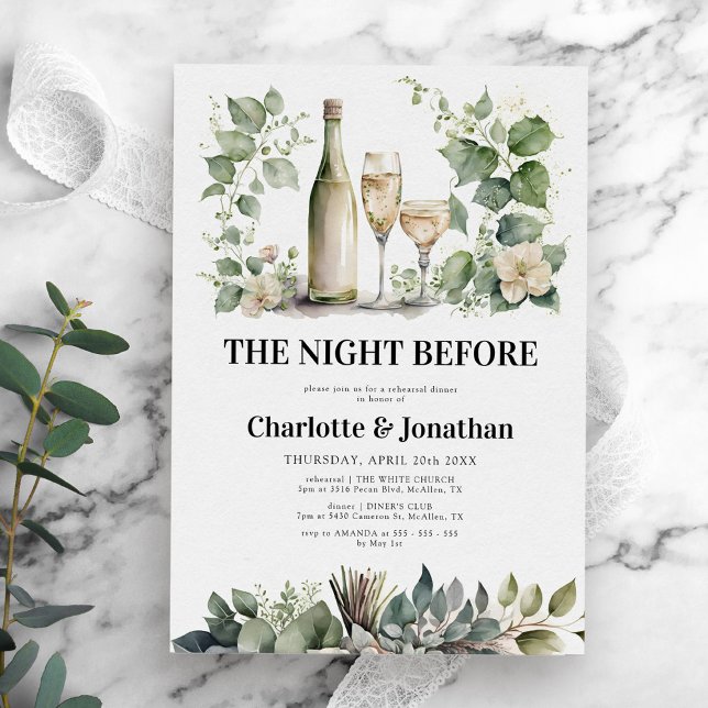 Convites Janto de ensaio Elegante Elegante Sage e Dourado (Criador carregado)