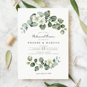 Convites Janto de ensaio Elegante Eucalyptus Arch Greenery