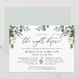 Convites Janto de ensaio Elegante Eucalyptus Greenery