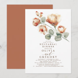 Convites Janto de Ensaio Elegante Floral de Rosas de Queda