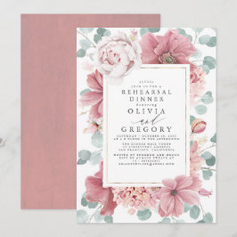 Convites Janto de Ensaio Elegante Floral Dusty Rosa