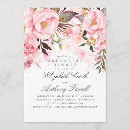 Convites Janto de Ensaio Elegante Floral Rosa e Moderno