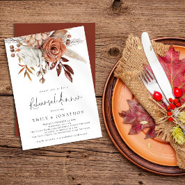 Convites Janto de Ensaio Elegante Terracotta Rustic Florals