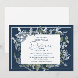 Convites Janto de ensaio elegante Vermelhidão Azul Escuro V