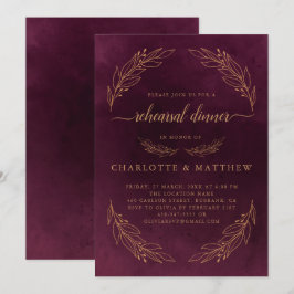 Convites Janto De Ensaio Elegante, Vermelho E Dourado