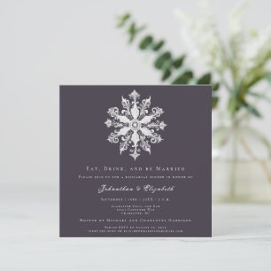 Convites Janto de ensaio em flocos de neve minimalista Roxo