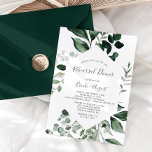 Convites Janto de ensaio Emerald Greenery<br><div class="desc">Este convite para janto de ensaio de esmeralda verde é perfeito para um ensaio de casamento de boho. A elegante,  porém rústica,  design apresenta folhas de cor verde-d-água escura e umeucalipto com uma moderna sensação de floresta boêmica.</div>