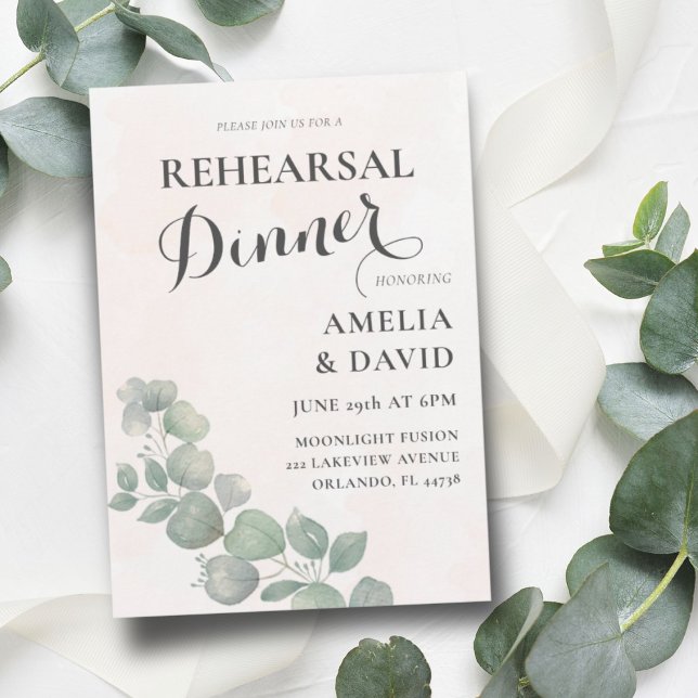 Convites Janto de ensaio Eucalyptus Green & Orange (Criador carregado)