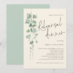 Convites Janto de ensaio Eucalyptus Sage Cream