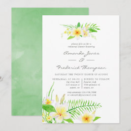 Convites Janto de ensaio Exótico de Aquarela Frangipani