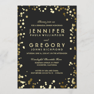 Convites Janto de ensaio Faux Gold Foil Confetti