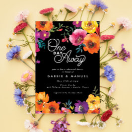 Convites Janto de Ensaio Floral Black Fiesta Colorful