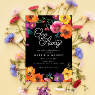 Convites Janto de Ensaio Floral Black Fiesta Colorful