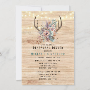 Convites Janto de Ensaio Floral Boho Deer Antler