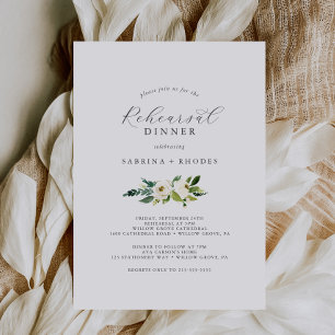Convites Janto de Ensaio Floral Branco Elegante