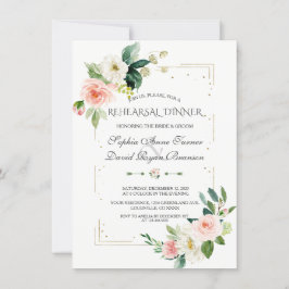 Convites Janto de Ensaio Floral com Lâmina Dourada de Luxo