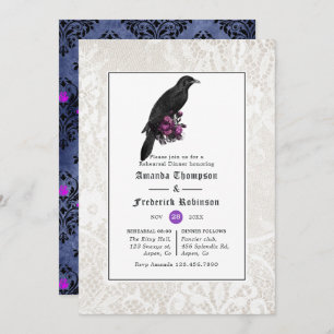 Convites Janto de ensaio Floral Damask e Lace Gothic