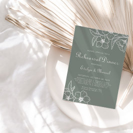 Convites Janto de Ensaio Floral de Destino Verde de Boho