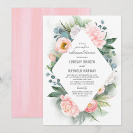 Convites Janto de Ensaio Floral de Frame de Peony Rosa-Blus