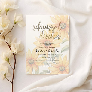 Convites Janto de ensaio floral de girassol verde-alaranjad