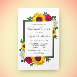 Convites Janto de Ensaio Floral de Rosa Daisy de Sunflower