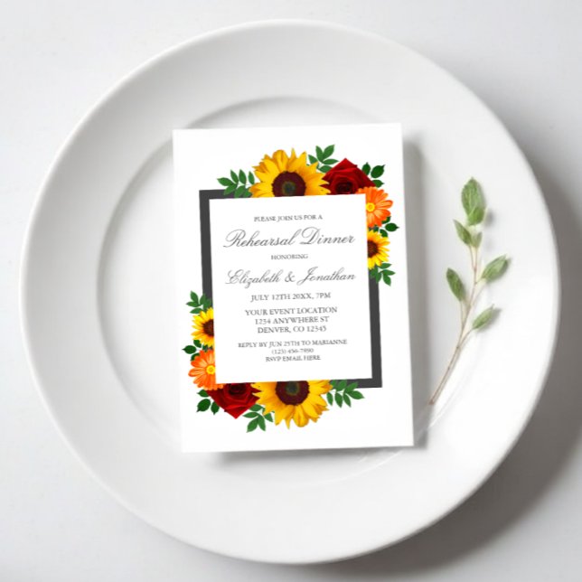 Convites Janto de Ensaio Floral de Rosa de Sunset (Criador carregado)